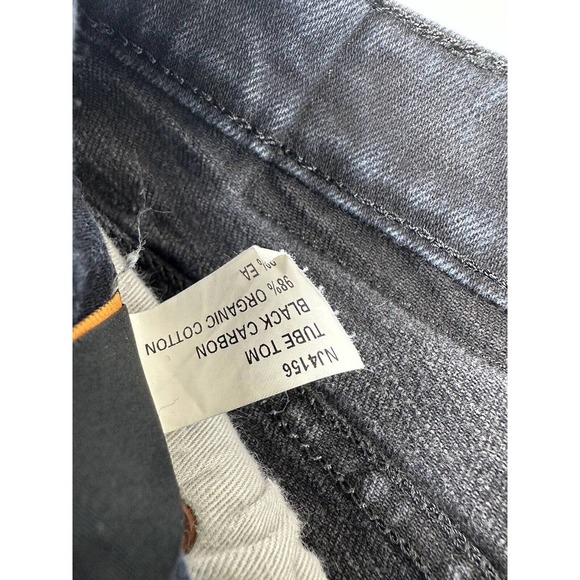 Nudie Tube Tom Black Carbon Mens Jeans Size 33X27 Excellent - Picture 6 of 6